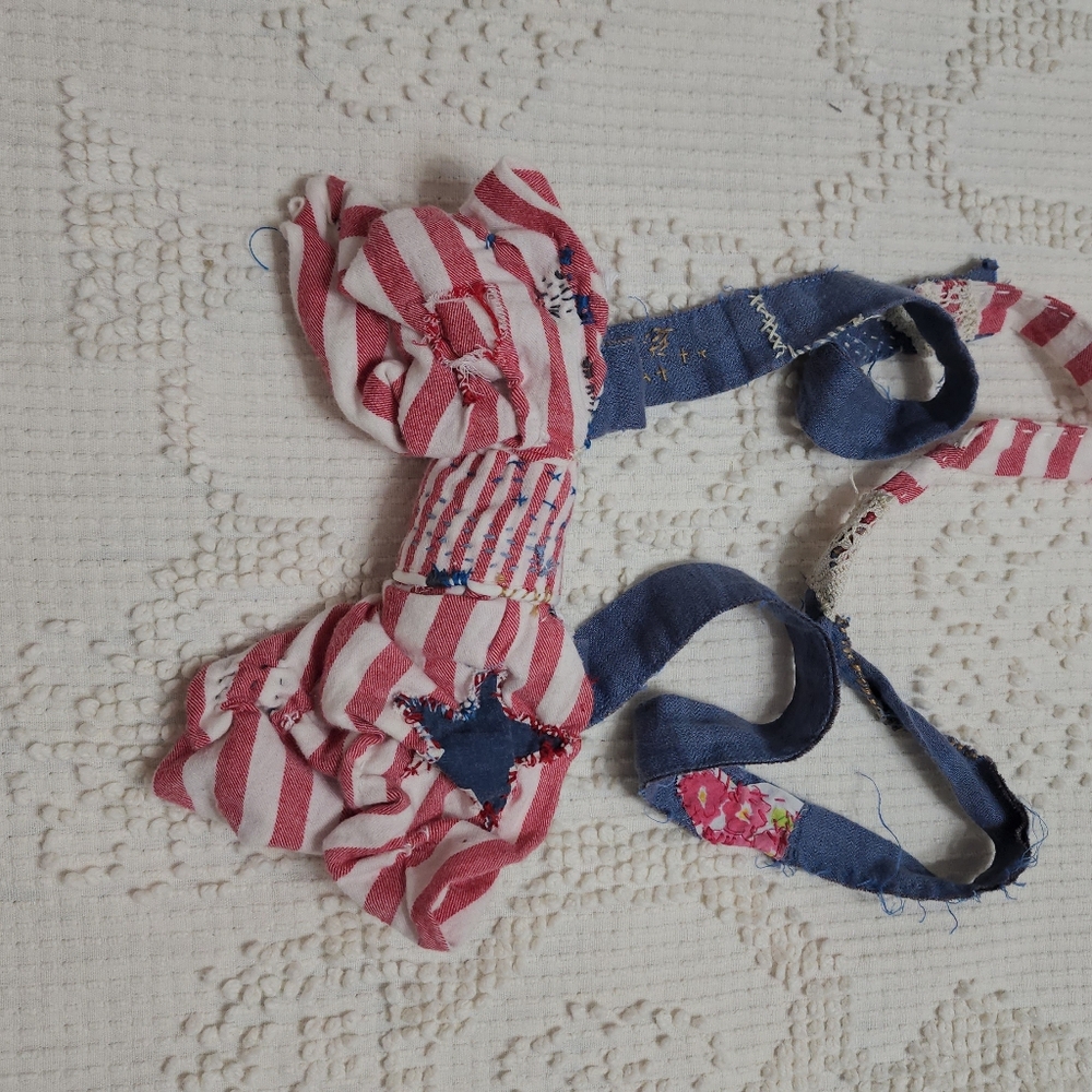 JABOT OOAK CHUNKY PATRIOTIC MOSSIE ANNA ARTISAN DESIGN NWT - Picture 5 of 14